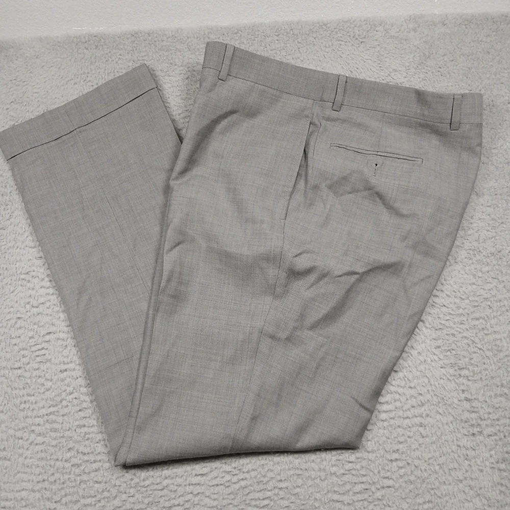 Tommy Hilfiger Pants Mens L38 Gray 100% Wool Dress Formal‎ Tailored Classic